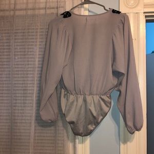 Reverse Tops - Reverse Gray and Black Lace Bodysuit Size Medium Reverse Tops - Reverse Gray and Black Lace Bodysuit Size Medium